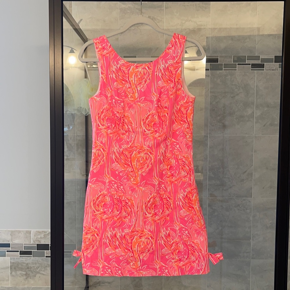 Lilly Pulitzer Shift Dress Flamingo Print